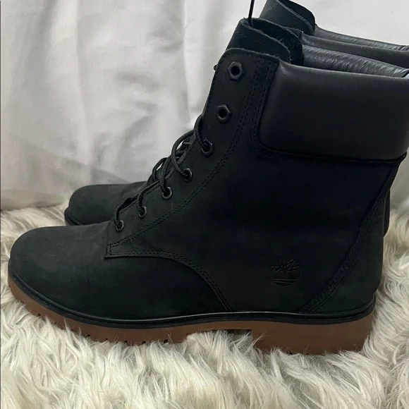 Timberland Women's Black and Brown Combat Boots - Picture 4 of 7